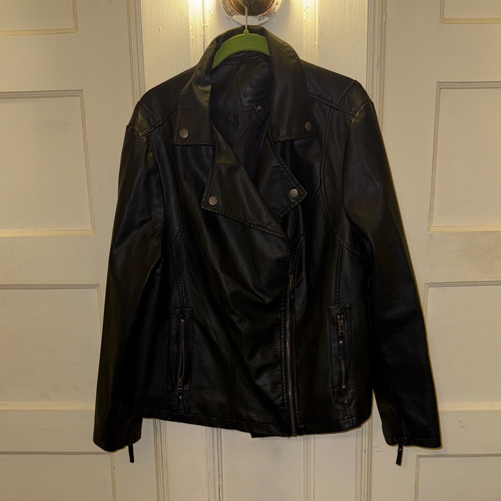 Women's Black Faux Leather Jacket